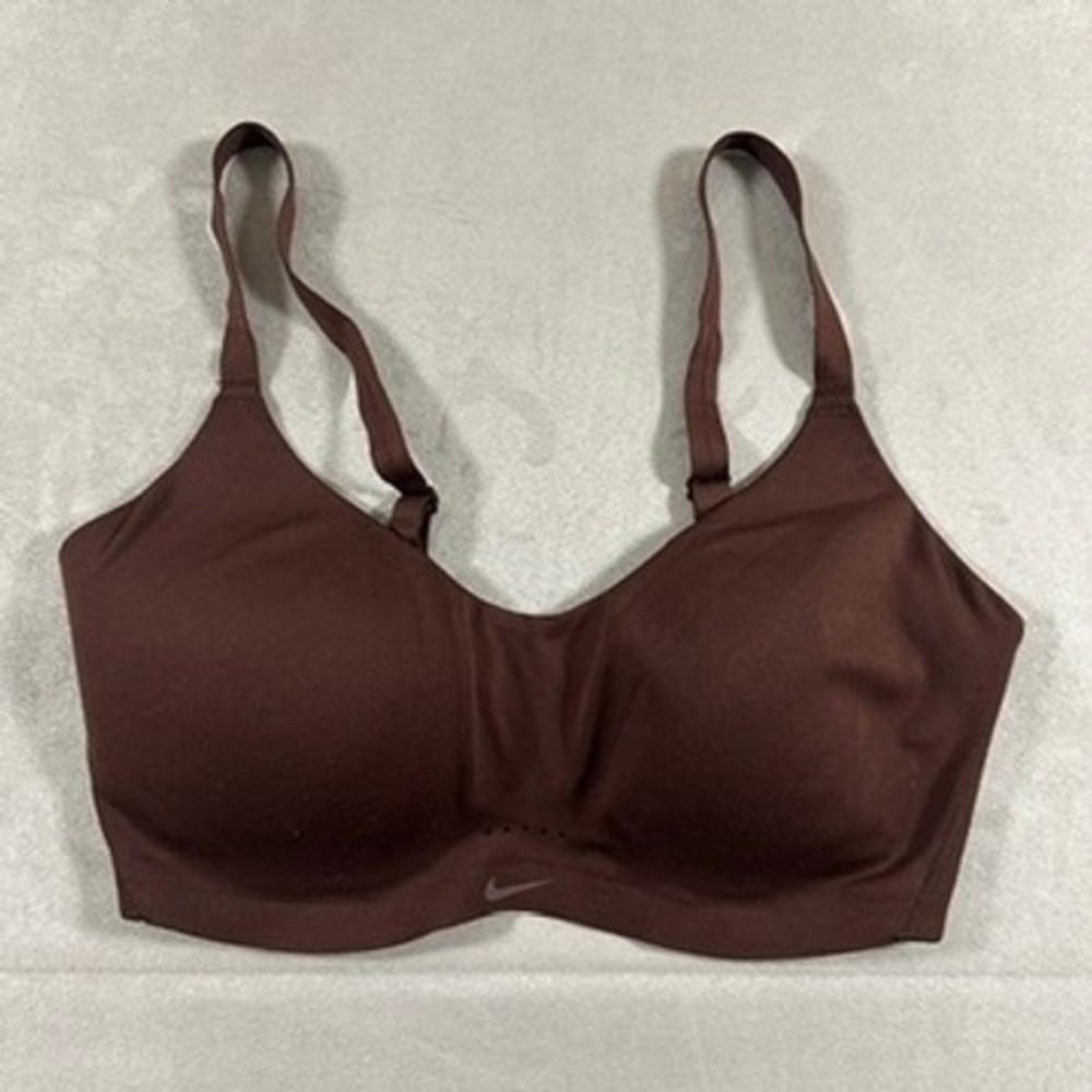 Nike Dri-FIT Sports Bra Womens Adjustable Straps Hook Eye Size S Brown